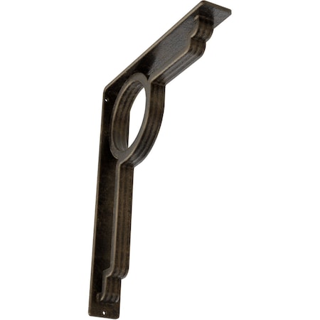 Ekena Millwork Maria Wrought Iron Bracket, (Triple center brace), Antiqued Pale Gold 2"W x 12"D x 15"H BKTM02X12X15TMAAPG